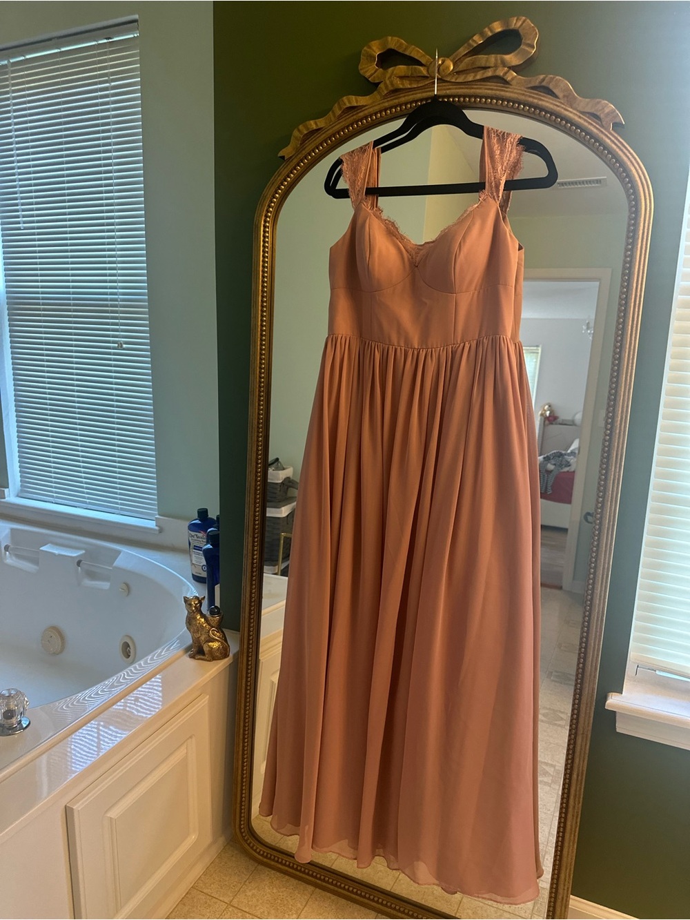 Azazie Rose Dust Maxi Dress with Lace Straps